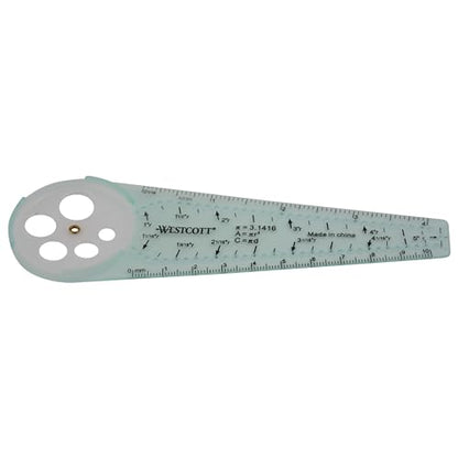 Westcott 00516 Safety Compass for Geometry, Drafting, Classrooms, Crafters and Artists, Shatterproof, Translucent Drawing Compass Creates Perfect Circles from 1/4-Inch to 10 Inches - size: Safety Compass