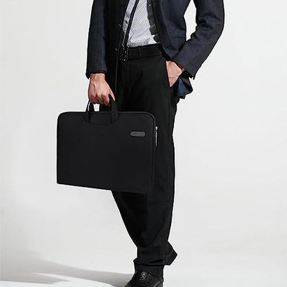 Arvok 13 13.3 14 Inch Water-Resistant Canvas Fabric Laptop Sleeve with Handle&Zipper Pocket/Notebook Computer Case/Ultrabook Carrying Bag for HP/Dell/Lenovo/A sus/Acer/Samsung, Black - color: Black, size: 13.3 inch
