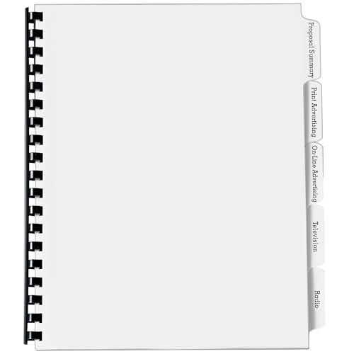 Avery Double Reverse Collated Tab Dividers, Unpunched for Most Binding Systems, Printable with High-Speed Copiers and Offset Presses, White, 5 Tabs per Set (30 Sets of 20405) - size: 9 x 11 inches