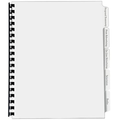 Avery Double Reverse Collated Tab Dividers, Unpunched for Most Binding Systems, Printable with High-Speed Copiers and Offset Presses, White, 5 Tabs per Set (30 Sets of 20405) - size: 9 x 11 inches