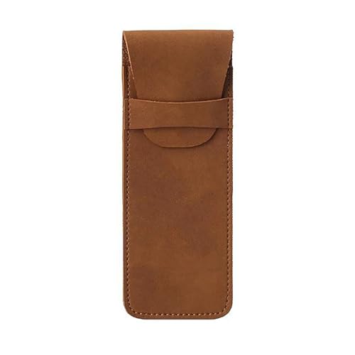 Pocket Protector 10pcs Vintage Leather Pen Case Portable Pocket Pen Pouch Mini Stationery Storage Bag For Business Travel Students Office Supplies for Hospital School Office(Brown) - color: Brown