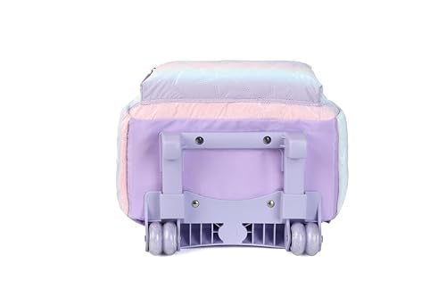 Rolling Backpack 17 inch with Lunch Bag Wheeled Laptop Backpack with wheels(QUILTED PURPLE) - color: Quilted Purple