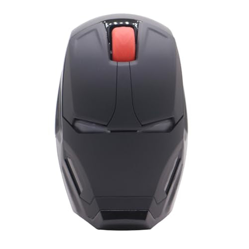 Wireless Iron Man Mouse 2.4G Optical Computer Mouse for Desktop Laptop PC Mac (Black) - color: Black