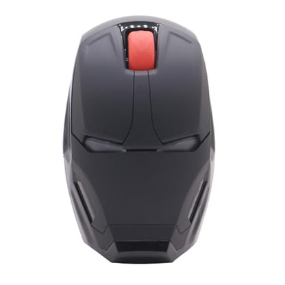 Wireless Iron Man Mouse 2.4G Optical Computer Mouse for Desktop Laptop PC Mac (Black) - color: Black