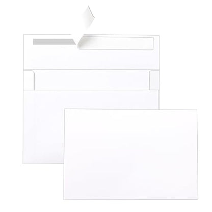 Silunkia 100 Packs Blank White Note Cards and Envelopes 4 x 6 Heavyweight Single Panel Cardstock and A4 Envelopes Printable Self Seal for Greeting Cards, Wedding Invitations - color: White, size: 4x6-100pcs