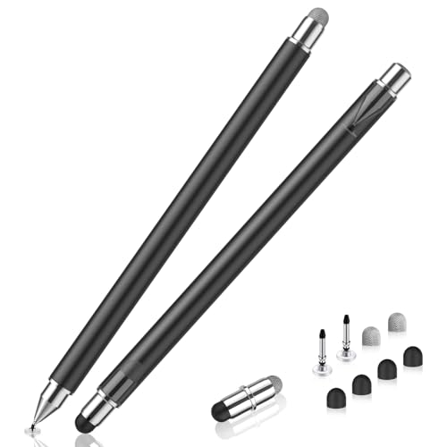 Stylus Pen for Touchscreen, 3 in 1 Magnetic Stylus Pens 2Pcs High Sensitivity & Precision Stylus Pencil for Apple iPad iPhone Sumsung Fire HD Tablets All Universal Touchscreen Devices - color: Black/Black