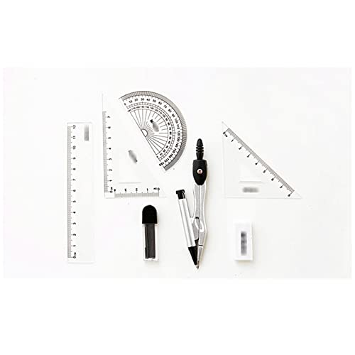Drawing Compass Drafting Tools Metal Compass Set Set Mathematics Geometry Compass Triangle Ruler Drawing Tool Design Set Stationery Suitable for School and Office Students Math Ruler Kit