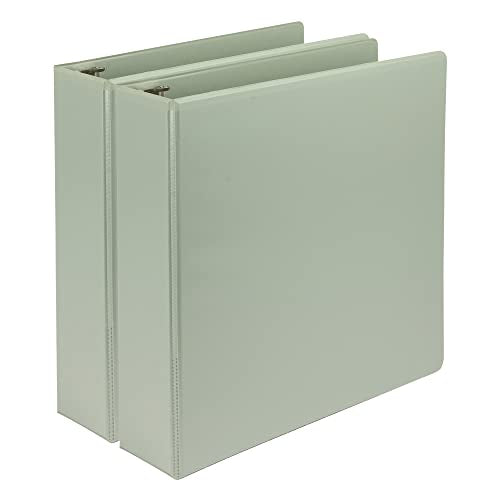 Samsill Plant-Based 2 Inch Durable D-Ring, View Binder, Eco-Friendly, USDA Certified Biobased, 2 Count,Pack of 1, Sage Green - color: Sage Green, size: 2-Inch, style: 2 Pack