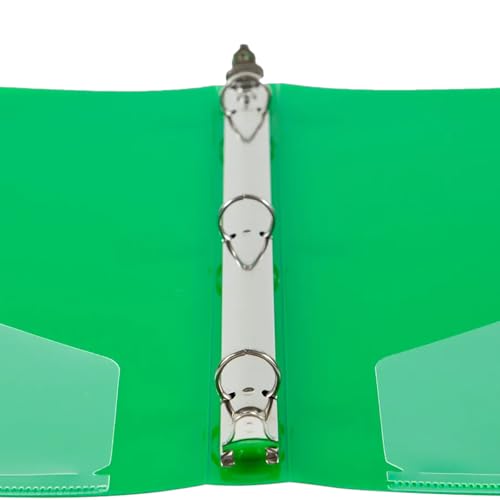JAM PAPER Plastic 0.5 inch Binders - Green 3 Ring Binders - 2/Pack - color: Green, size: 0.5 inch (Pack of 2)