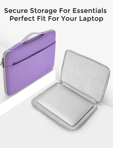 DOMISO 14 inch Laptop Case Sleeve Protective Cover Compatible with 15 inch MacBook Air M4 M3 M2,MacBook Pro,14-15 inch HP Dell ASUS Lenovo Chromebook,Waterproof Computer Cases Bag with Handle,Purple - color: Purple, size: 15" for Macbook Air