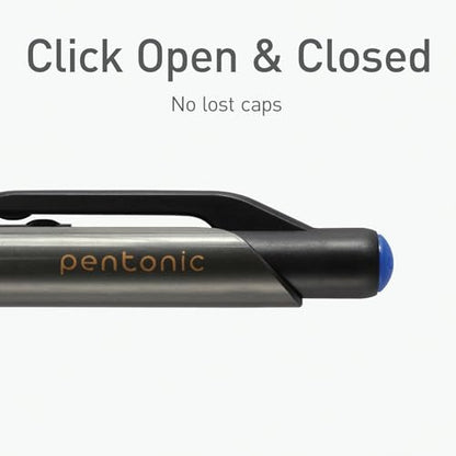 Pentonic G-RT Retractable Gel Pens, 10 Count, Blue Ink, 0.7 mm Fine Point, Smooth Writing For Journaling, Note Taking, Office & School (1002361) - color: Blue, size: 1 Count (Pack of 10)