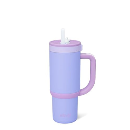 Ello Oasis 18oz Insulated Stainless Steel Kids Tumbler with Straw, Lavender Fields - color: Lavender Fields, size: 18 Ounces