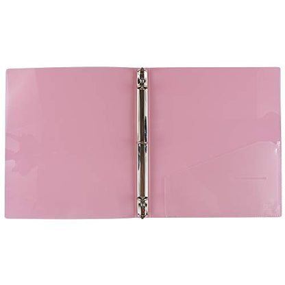 JAM PAPER Plastic 0.75 inch Binder - Pink 3 Ring Binder - Sold Individually - color: Pink, size: 0.75 inch