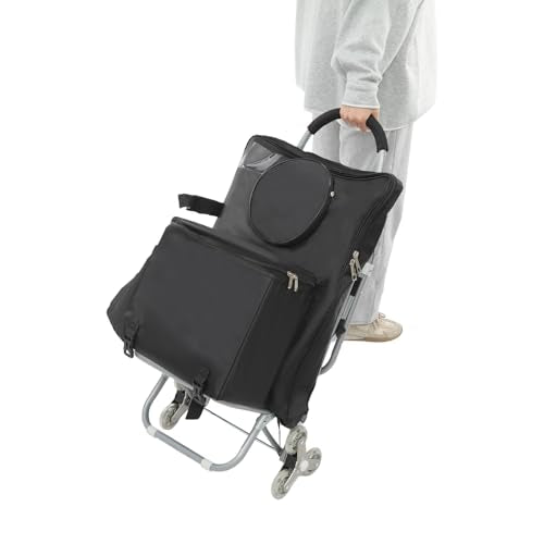 Rolling Art Cart, Utility Art Cart with Storage Folding Wheeled Portable Rolling Chair/Arts Carts with 3 Wheels for Travel Move Storage Office School (Black) - color: Black