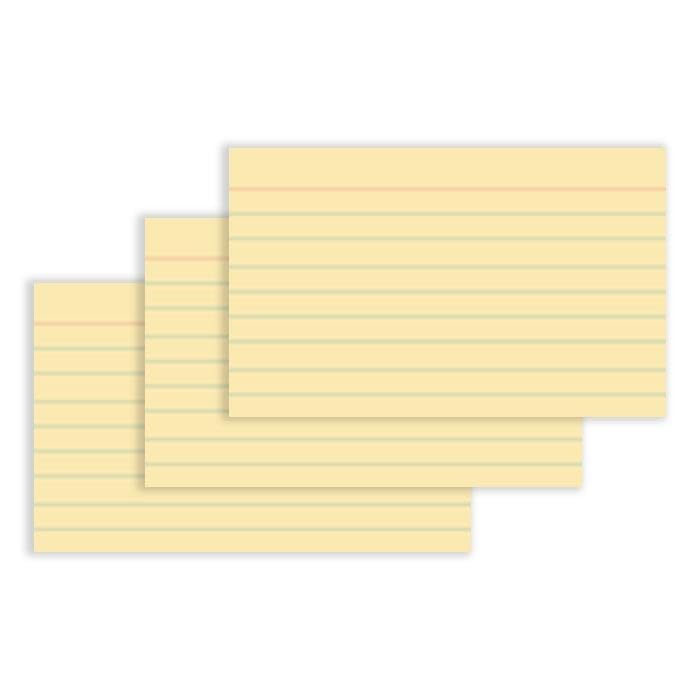 School Smart Ruled Index Cards, 5 x 8 Inches, Canary, Pack of 100 - color: Canary, size: 5 x 8 Inches