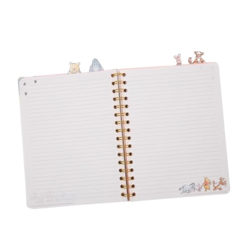 Disney Winnie the Pooh Tab Journal Spiral Notebook with Cute Dividers | Winnie The Pooh School Supplies & Office Stationery, 96 Lined Pages, Vinyl Cover, 8 x 7 Notebook for School, Planning & Gifts - style: Winnie the Pooh - White