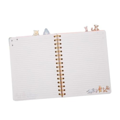 Disney Winnie the Pooh Tab Journal Spiral Notebook with Cute Dividers | Winnie The Pooh School Supplies & Office Stationery, 96 Lined Pages, Vinyl Cover, 8 x 7 Notebook for School, Planning & Gifts - style: Winnie the Pooh - White