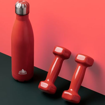 Mont-Clair Stainless Steel Water Bottle, Vacuum insulated - BPA Free, 12h Hot & 24h Cold Drinks, Metal Water Bottle 17 oz Leakproof, Ideal for Adult, Kids, Running - Red - color: Red, style: 17 Ounces