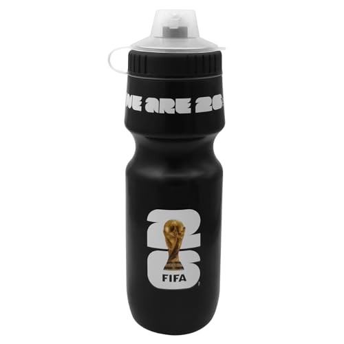 Official FIFA World Cup 2026 Edition 24oz Refillable Squeeze Water Bottle - color: Black