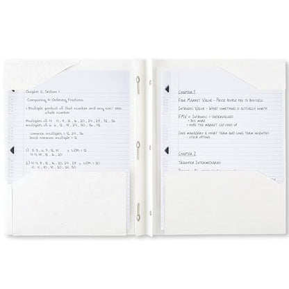 Five Star 2-Pocket Folder, Plastic Folder with Stay-Put Tabs and Prong Fasteners, Holds 8-1/2" x 11" Paper, White (72494) - color: White, size: 1 Count (Pack of 1)