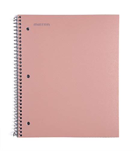 Mintra Office Durable Spiral Notebooks, 1 Subject, (Salmon, Sage Green, Lavender, Wide Ruled 3pk) - 100 Sheets, Poly Pocket, Moisture Resistant Cover, School, Office, Professional - color: Salmon, Sage Green, Lavender, size: Wide Ruled 3pk