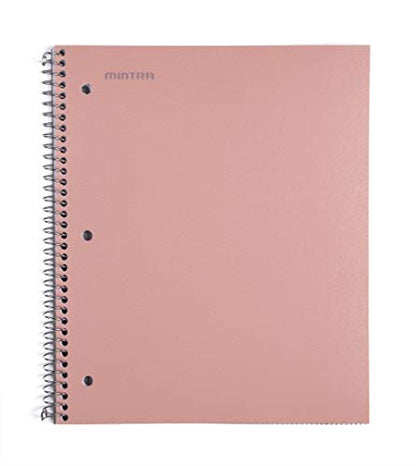 Mintra Office Durable Spiral Notebooks, 1 Subject, (Salmon, Sage Green, Lavender, College Ruled 3 Pack), 100 Sheets, Poly Pocket, Moisture Resistant Cover, Strong back, For School, Office, Business, - color: Salmon, Sage Green, Lavender, size: College Rul
