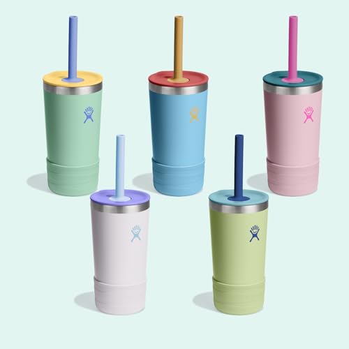 Hydro Flask Kids 12 Oz Tumbler with Lid and Straw for School - Insulated Stainless Steel in Cloud Pink - color: CLOUD PINK