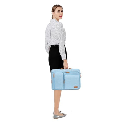 MOSISO 360 Protective Laptop Case 15 inch, 15 inch Laptop Sleeve Compatible with MacBook Air M4 M3 M2 2025 2024 2023, Dell XPS Plus, Side Open Carrying Case with 4 Zipper Pockets&Handle, Air Blue - color: Air Blue, size: 15 inch