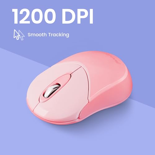Perixx PERIMICE-802PK Wireless Bluetooth Mouse - Portable Design - Compatible with Windows, iOS, and Android PC, Laptop, Tablet, and Smartphone - Pink (12141) - color: Pink, size: Pack of 1