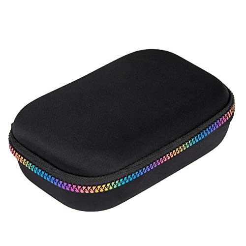 ZIPIT Black & Rainbow Pencil Box for Girls, Cute Pencil Case for School, Large Capacity Stationery Organizer Box - color: Black & Rainbow