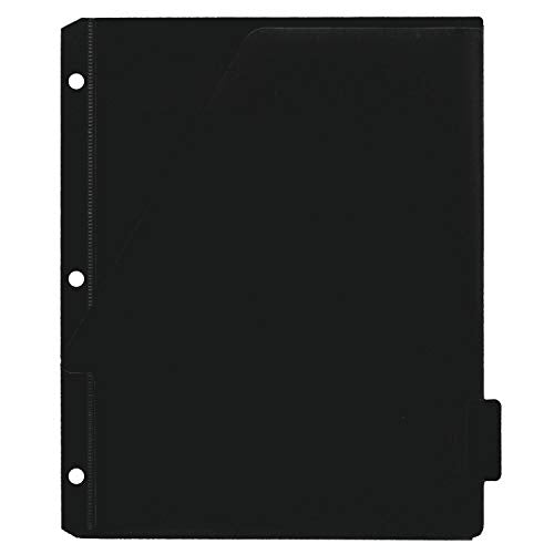Mead Tab Dividers with Pocket, 3 Hole Punch, Fits 3 Ring Binder, Assorted Colors, 5 Pack (20038)