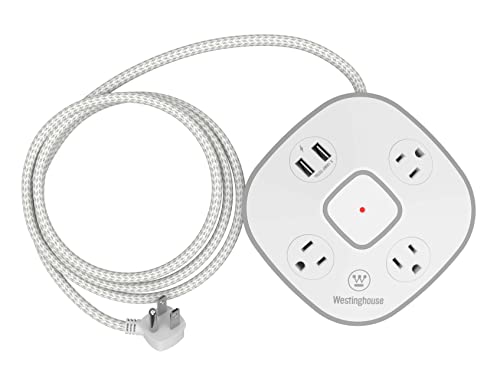 Westinghouse 90466 Desktop Power Table TOP USB Station, White