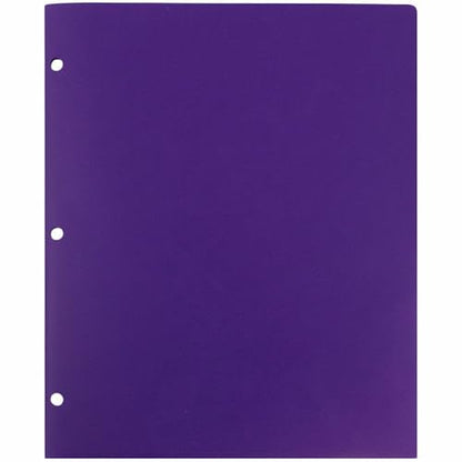 JAM PAPER Heavy Duty Plastic 3 Hole Punch Pocket Folders - Extra Tough School Folders - Purple - 3/Pack - color: Purple, size: 3 Per Pack