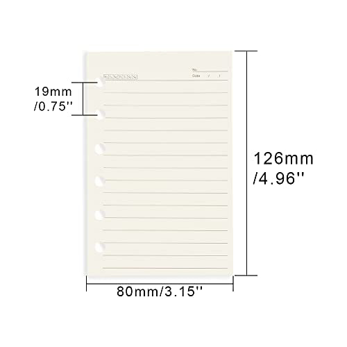 A7 Lined Refill Paper 3 Pack Loose Leaf 6-Hole Filler Paper Refills Planner Binder Insert, 120 Sheets/240 Pages Binder Notebook Papers for A7 Travel Journal Diary - size: A7