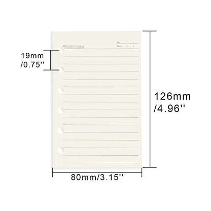 A7 Lined Refill Paper 3 Pack Loose Leaf 6-Hole Filler Paper Refills Planner Binder Insert, 120 Sheets/240 Pages Binder Notebook Papers for A7 Travel Journal Diary - size: A7