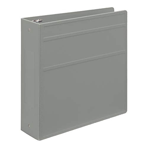 Carstens 3-Inch Heavy Duty 3-Ring Binder - Side Opening, Ash Gray, Durable Plastic, Precision No-Gap Rings, Waterproof Cover, No Pockets, Holds 400 US Letter Sheets, BPA-Free, Made in USA (1742-3R) - color: Gray, size: Individual