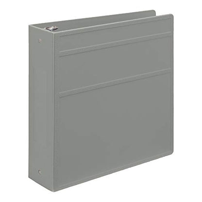 Carstens 3-Inch Heavy Duty 3-Ring Binder - Side Opening, Ash Gray, Durable Plastic, Precision No-Gap Rings, Waterproof Cover, No Pockets, Holds 400 US Letter Sheets, BPA-Free, Made in USA (1742-3R) - color: Gray, size: Individual
