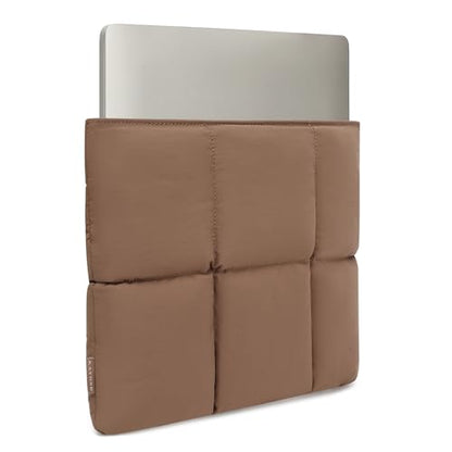 KAYOND Puffy Laptop Sleeve 13 Inch 14 inch, Pillow Shape Laptop Sleeve, Compatible MacBook Pro 13inch 14 Inch M4 M5 Pro/Max, MacBook Air M1 M2 M3 M4 2026, Brown - color: Brown, size: For 13"-14" MBA/MAP M4 M3 M2 M1