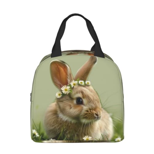 Cute Rabbit Lunch Box - Insulated Lunch Bags for Kids Boys Girls Reusable Lunch Tote Bags, Perfect for School/Camping/Hiking/Picnic/Beach/Travel - color: Cute Rabbit