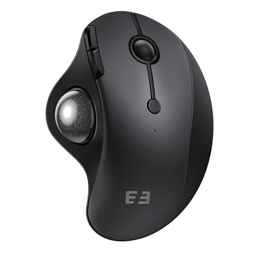 seenda Wireless Trackball Mouse, Ergonomic Bluetooth Rollerball Mouse Rechargeable, 3 Device Connection Optical Mice Adjustable DPI Thumb Control Mice Compatible for PC/Laptop/Windows/Mac - Black - color: Black