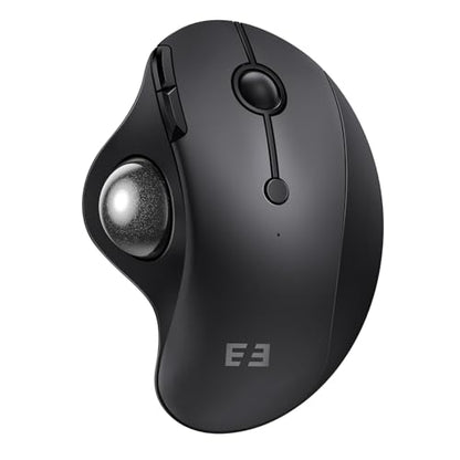 seenda Wireless Trackball Mouse, Ergonomic Bluetooth Rollerball Mouse Rechargeable, 3 Device Connection Optical Mice Adjustable DPI Thumb Control Mice Compatible for PC/Laptop/Windows/Mac - Black - color: Black