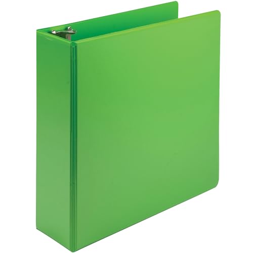 Samsill Plant-Based 3 Inch Durable Round Ring, View Binder, Eco-Friendly, USDA Certified Biobased, Single, Bright Green - color: Lime Green, size: 3"
