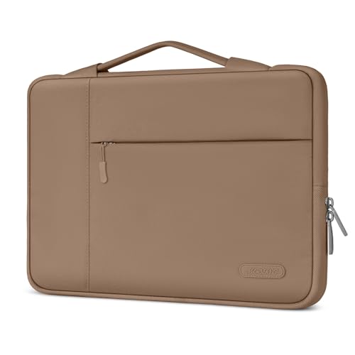 MOSISO Laptop Case 13.3 inch, 13.3 inch Laptop Sleeve with Handle | Compatible with MacBook Air/Pro 13/Pro 14, HP Dell ASUS Lenovo, Polyester Multifunctional Computer Bag, Brown - color: Brown, size: 13.3 inch
