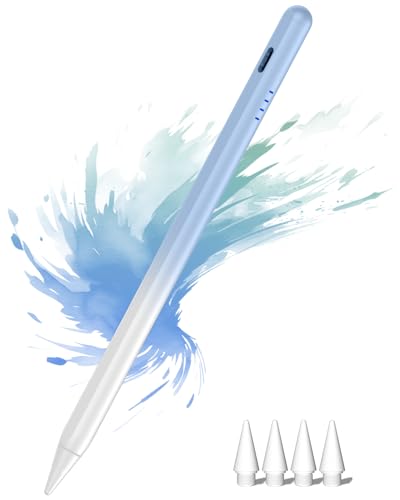 Stylus Pen for iPad 2018-2026, 2X Fast Charge Active Pencil with Palm Rejection, Compatible with Apple iPad 11(A16)/10/9/8/7/6, i-Pad Pro M4/12.9"/11", Air M3/M2/5/4/3, Mini 6/5-Gradient Blue - color: Gradient Blue
