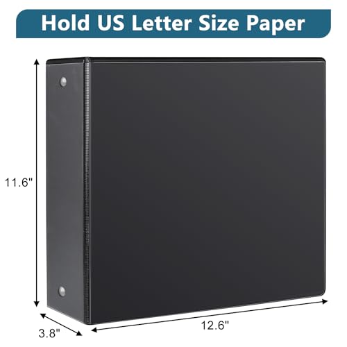 CIXILDTS 3" 3 Ring Binder, Standard 3-Inch Round Ring Binder Fit Letter Size Paper, Presentation View Binders, 10 Packs, Black - color: Black, size: 3", style: 10-Pack