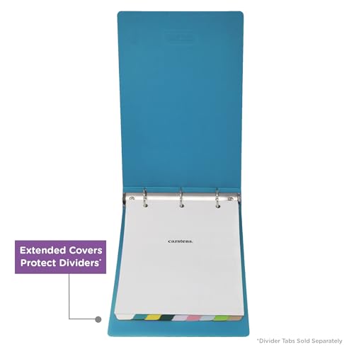 Carstens 2-Inch Heavy Duty 3-Ring Binder - Top Opening, Pool Blue, Durable Plastic, Precision No-Gap Rings, Waterproof Cover, No Pockets, Holds 300 US Letter Sheets, BPA-Free, Made in USA (5878-3R) - color: Blue, size: Individual