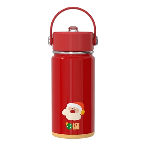 OISIZ Christmas Water Bottle for Kids,14oz Insulated Cup with Straw Lid,316 Stainless Steel Bottles for School,Insulated Tumbler for Holiday Gifts for Kids,Keep Cold for 24 Hours - color: christmas, size: 14 Ounces