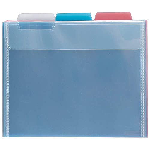 JAM PAPER Plastic File Folders - Letter Size - 9 x 11 1/2 - Assorted Colors - 6/Pack - color: Assorted, size: Letter Size