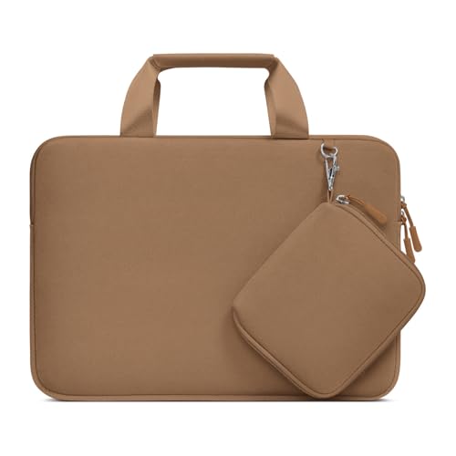 MOSISO Laptop Case 13.3 inch, 13-13.3 inch Laptop Sleeve Bag Compatible with MacBook Air/Pro 13 / Pro 14, HP Dell ASUS, Neoprene Carrying Computer Bag with Handle&Detachable Small Case, Mocha - color: Mocha, size: 13.3 inch