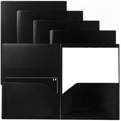 Youngever 6 Pack Heavy Duty Plastic Two Pocket Folders, Heavy Duty Plastic 2 Pocket Folder (Midnight Slate) - color: Midnight Slate